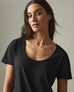 Women's Classic Cotton Scoop Tee - Black